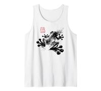 Frog Japanese Ink Wash Traditional Asian Art Camiseta sin Mangas