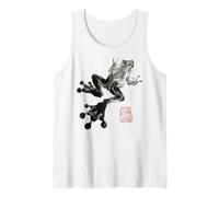Frog Japanese Ink Wash Traditional Asian Art Camiseta sin Mangas