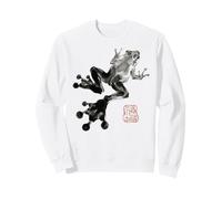 Frog Japanese Ink Wash Traditional Asian Art Sudadera