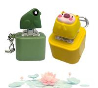 Frog Keychain with Sound, Rechargeable Frog Croaking Fidget Toy with Lights, Portable Noise Maker, Compact Croaking Toy for Anxiety Relief (A+C)