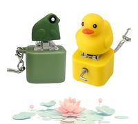 Frog Keychain with Sound, Rechargeable Frog Croaking Fidget Toy with Lights, Portable Noise Maker, Compact Croaking Toy for Anxiety Relief (A+B)