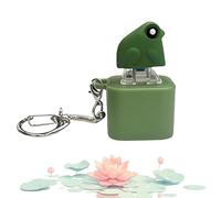 Frog Keychain with Sound, Rechargeable Frog Croaking Fidget Toy with Lights, Portable Noise Maker, Compact Croaking Toy for Anxiety Relief (A)