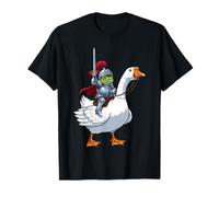 Frog Knight Riding a Goose Medieval Fantasy Camiseta