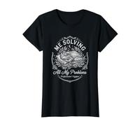 Frog Me Resolviendo Mis Problemas Dormir Siesta Divertido Camiseta gráfica económica, Mujer, Negro, L