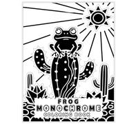 FROG MONOCHROME COLORING BOOK: 45 Unique Frog Designs for Relaxation and Focus, Single-Colour Line Art Pages for Teens and Adults