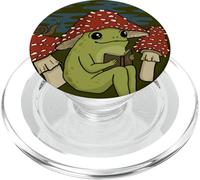 Frog Mushroom Hat Reading Book - Cottagecore Goblincore PopSockets PopGrip para MagSafe