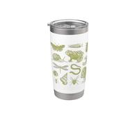 Frog Mushroom Moth Vintage Biology Goblincore Aesthetic Vaso térmico de acero inoxidable de doble pared