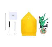 Frog on Unicycle Toilet Paper Holder, Wall Mounted Tissue Dispenser, Iron and Solid Wood Roll Holder with Animated Frog Figurine for Bathroom, Kitchen, RV & Small Spaces