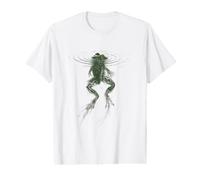 Frog Peeking Water Ripples Minimalist Nature Pond Wildlife Camiseta gráfica económica