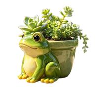 Frog Planters - Maceta de resina pintada a mano con agujero de drenaje | Cute and Planter For Indoor Outdoor Garden Yard Balcony Patio Use