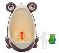 Frog Potty Training Urinal,Cute Portable Frog Shape Pee Trainer for Boys Kids Pee Stand, Large Capacity Children Standing Urinalfor with Funny Aiming Target (Brown Grass)