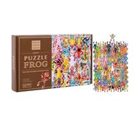 Frog Puzzle, Educational Wooden Jigsaw Animal Learning Toy System 3D Art Board Material Cognitive Development Game Kit, for Preschool Home Classroom Parent Child Interaction Use