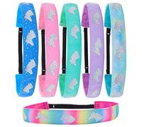 FROG SAC 6 Unicorn Headbands for Girls Adjustable No Slip Glitter Hai