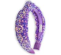 FROG SAC Diadema de nudo de lentejuelas para niñas, accesorios para el pelo anudados morados, accesorios para niños, diademas iridiscentes brillantes para niñas, lindas diademas de moda para