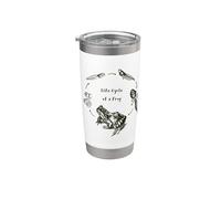 Frog Sapo Ciclo de Vida Profesor de Biología Ciencia Vintage Vaso térmico de acero inoxidable de doble pared