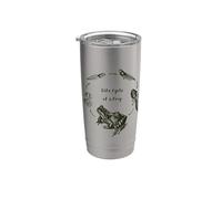 Frog Sapo Ciclo de Vida Profesor de Biología Ciencia Vintage Vaso térmico de acero inoxidable de doble pared