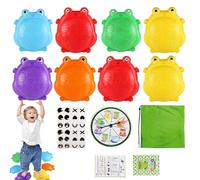 Frog Shape Stepping Stones, Non-Slip Stackable Floor Stone, ABS Colorful Animal Step Stones, Fun Balance And Girls, Ideal For Outdoor Play, 11.02x10.24x2.36 Inches