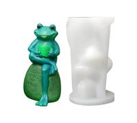 Frog Silicone Mold - Flexible Non Stick Casting Template Creative Ornament Former, Reusable Decorative Craft Tool | Concrete Plaster Clay Candle Making Mould for Garden Driveway Window Room Patio