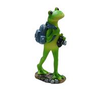 Frog Statue Garden - Whimsical Resin Animal Ornament, Handcrafted Weatherproof Yard Sculpture, Decorative Amphibious Figurine Accent | Detailed Artistic Outdoor Display Collectible, Charming Nature