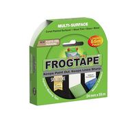 Frog Tape Cinta adhesiva verde para pintores multisuperficie, pintura y decoración de interiores para líneas afiladas y sin sangrado de pintura, 24 mm x 55 m
