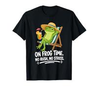 Frog Time No Rush or Stress Relajante Diseño Divertido Camiseta