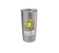 Frog Time No Rush or Stress Relajante Diseño Divertido Vaso térmico de acero inoxidable de doble pared