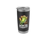Frog Time No Rush or Stress Relajante Diseño Divertido Vaso térmico de acero inoxidable de doble pared