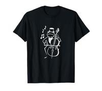 Frog toca el contrabajo con notas musicales violonchelo contrabajo Camiseta