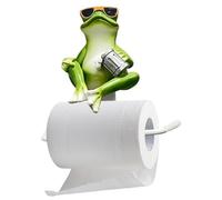Frog Toilet Paper Holder - Cute Resin Figurine, Wall Mounted Rack for | Size 13x13cm | Whimsical Sunglasses Frog Design | Waterproof Resin Material, Wall Mounted Tissue Holder for Bath
