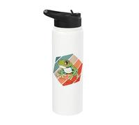 Frog Tree Frog Anfibia Naturaleza salvaje detallada realista Stainless Steel Insulated Water Bottle