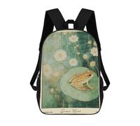 Frog William Morris Botanical Mochilas Impresas En 3D Para Niños 17inch Mochilas De Moda Informales Para El Día A Día, Bolsas De Viaje, Mochilas Informales Para Exteriores Para Niños Y Niñas