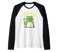 Frog You Funny Sarcástico Humor de rana enojada Camiseta Manga Raglan