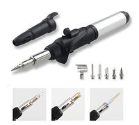 FrogBro Kit Soldador de gas con 6 puntas para soldadura, Temperatura Soldador de butano puede Ajustar infinitamente(200℃ ~500℃), Temperatura de llama hasta 1300℃ para Pirografo Soldadura Corte térmico