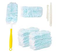 Frogetu 32 piezas Plumero polvo recarga kit de plumero, rellenos plumero Duster, compatible con Swiffer, microfibra, mango y telescopico, para oficina, escuela