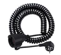 Frogetu Cable de Extensión Schuko,Prolongador Cable Electrico,Cable Espiral 3 x 1,0 mm²,Cable en Espiral de Contacto de Protección Extensible