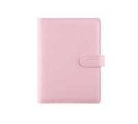 Frogetu Carpeta de anillo A5 recargable, presupuesto en piel sintética, organizador de 6 agujeros con cubierta para oficina, escuela y trabajo de viaje (papel interior no incluido) (Rosa)