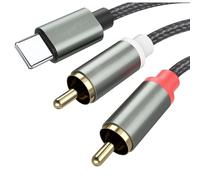 Froggen Cable RCA a Jack Lightening, Cable RCA Audio Estéreo Algodón Trenzado, Conectores Jack Lightening Macho a 2RCA Compatible con Altavoces, Amplificador, TV, Barra de Sonido, Móvil