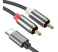 Froggen Tipo C a 2 RCA Audio Cable, Tipo C Macho a 2 RCA Macho USB-C Línea de audio Compatible para Huawei Samsung, Xiaomi OnePlus y más teléfonos móviles y computadoras portátiles con interfaz tipo C