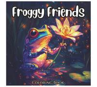 Froggy Friends: Cute Frog Coloring Book For Kids and Adults: Adorable Kawaii-Style Frogs to Color - Fun nature and Pond Scenes for All Ages