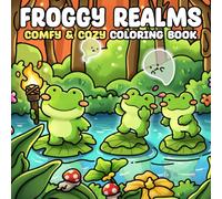 Froggy Realms Coloring Book: Cute Frogs Coloring Pages with Cozy Nature Adventures & Magical Forest Friends Illustations for Adults and Teens Stress Relief