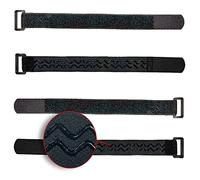 FrogJim 4x Correas de sujeción gancho y bucle 30 cm negro con tope antideslizante, ideales como sujetadores para bicicletas o esquís. Cinta reutilizable 30 mm ancho para fijar y agrupar KSS3004
