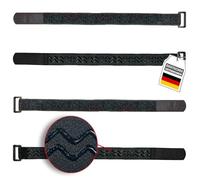 FrogJim 4x Correas de sujeción gancho y bucle 40 cm negro con tope antideslizante, ideales como sujetadores para bicicletas o esquís. Cinta reutilizable 30 mm ancho para fijar y agrupar KSS4004