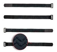 FrogJim 4x Correas de sujeción gancho y bucle 40 cm negro con tope antideslizante, ideales como sujetadores para bicicletas o esquís. Cinta reutilizable 30 mm ancho para fijar y agrupar KSS4004