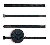 FrogJim 4x Correas de sujeción gancho y bucle 50 cm negro con tope antideslizante, ideales como sujetadores para bicicletas o esquís. Cinta reutilizable 30 mm ancho para fijar y agrupar KSS5004