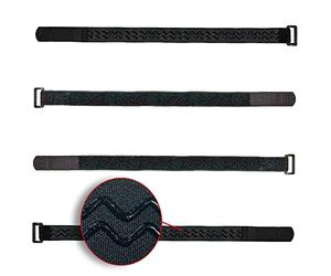 FrogJim 4x Correas de sujeción gancho y bucle 50 cm negro con tope antideslizante, ideales como sujetadores para bicicletas o esquís. Cinta reutilizable 30 mm ancho para fijar y agrupar KSS5004