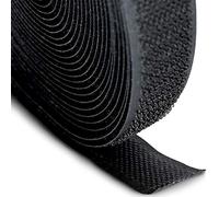 FrogJim cinta de gancho para coser negra, 20 mm de ancho, rollo de 5 m gancho no autoadhesivos KRNSH5