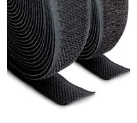 FrogJim Cinta de gancho y bucle para coser y manualidades, negro, en rollos de 5 m, ancho de 20 mm