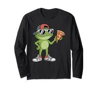 Frogs Amphibian Kids, Eating Pizza Funny Frog Manga Larga