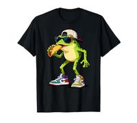 Frogs Amphibian Kids, Eating Taco Funny Frog Camiseta