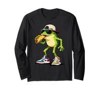 Frogs Amphibian Kids, Eating Taco Funny Frog Manga Larga